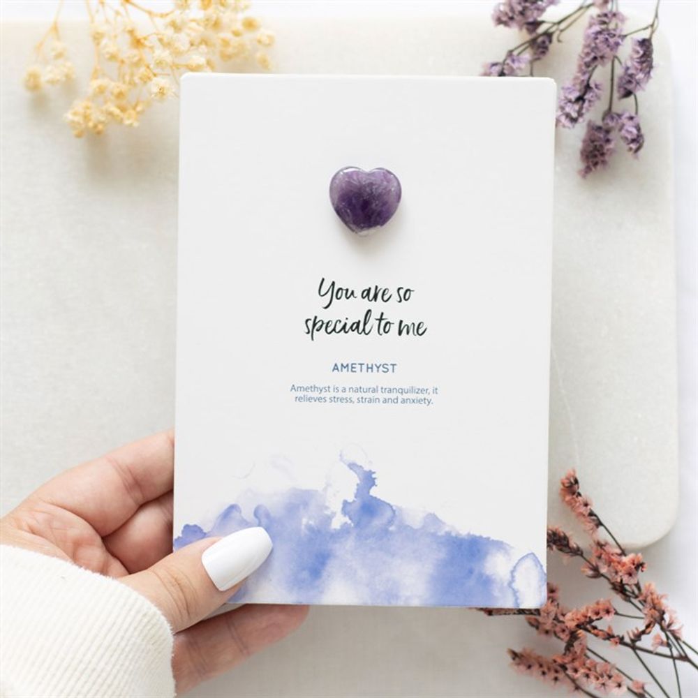 Special To Me Amethyst Crystal Heart Greeting Card