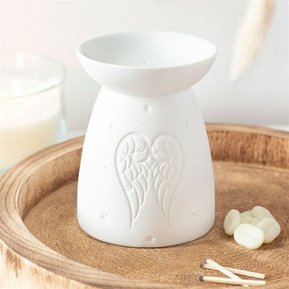 White Ceramic Angel Wings Oil Burner