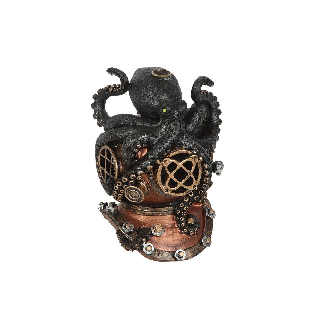 Kraken on Diver's Helmet Backflow Incense Burner