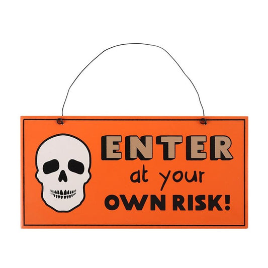 Skull Enter Hanging Sign