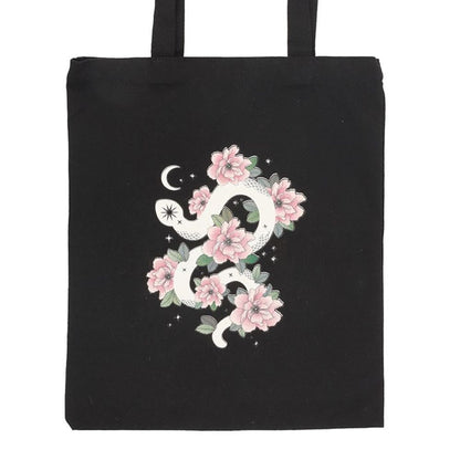 Floral Snake Polycotton Tote Bag