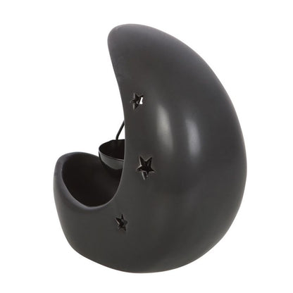 Black Crescent Moon Hanging Oil Burner