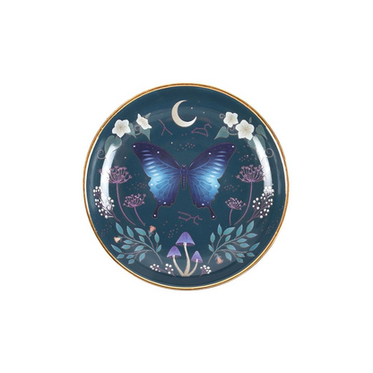 Round Midnight Moth Trinket Dish