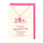 Pink Aura Crystal Mushroom Necklace Greeting Card