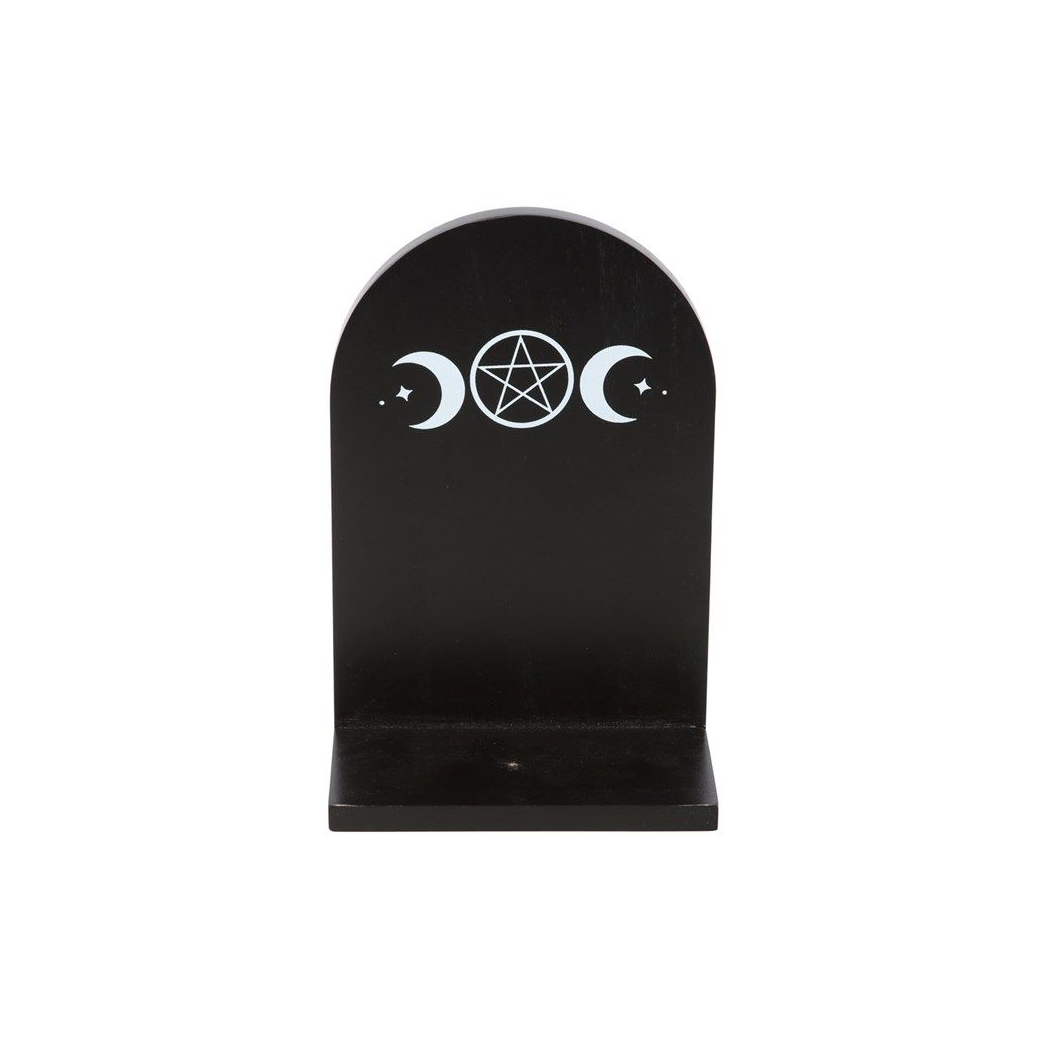 Black Triple Moon Incense Holder Shelf