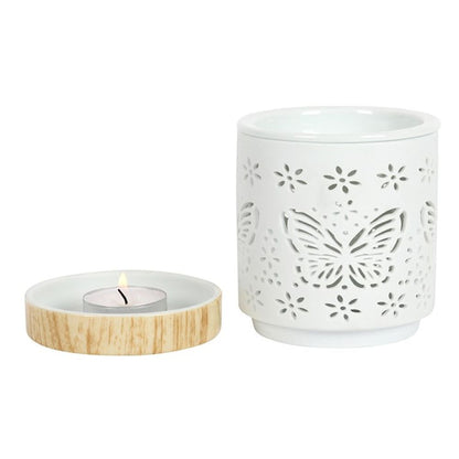 Matte Ceramic Butterfly Oil Burner