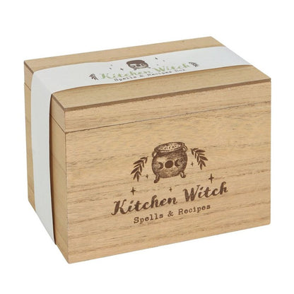 Kitchen Witch Wooden Recipe Box