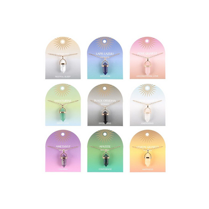 Set of 9 Crystal Pendant Necklaces