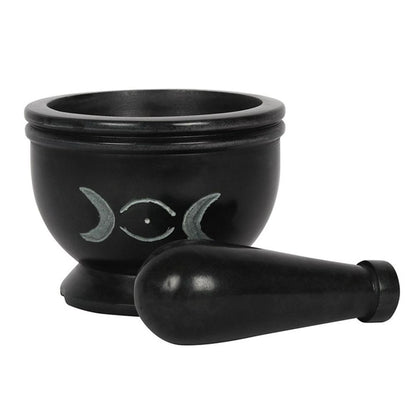 Soap Stone Triple Moon Pestle and Mortar