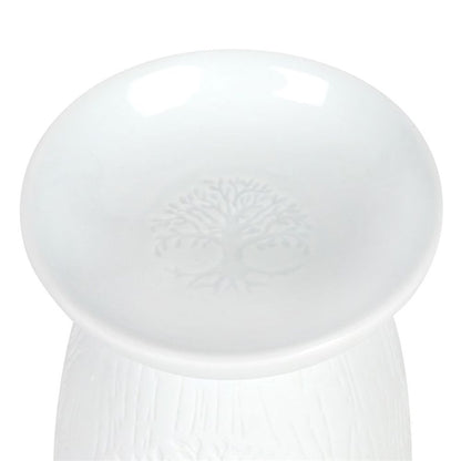 White Ceramic Tree of Life Oil Burner