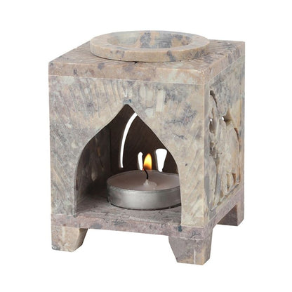 Carved Elephant Soapstone Oil Burner