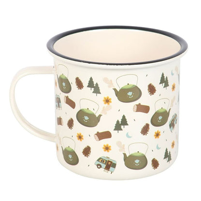 Camping Print Enamel Mug