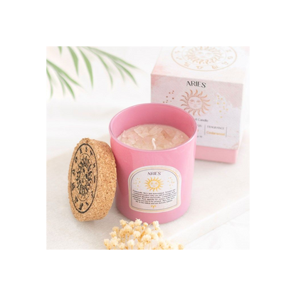 Aries Cedarwood Gemstone Zodiac Candle