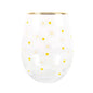 All Over Daisy Print Stemless Wine Glass
