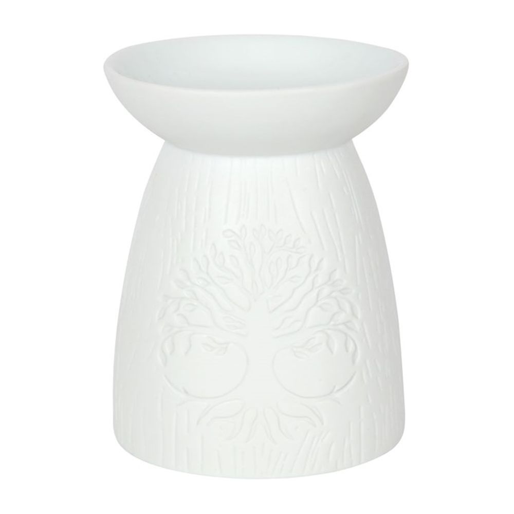 White Ceramic Tree of Life Oil Burner