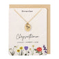 November Chrysanthemum Birth Flower Necklace Card