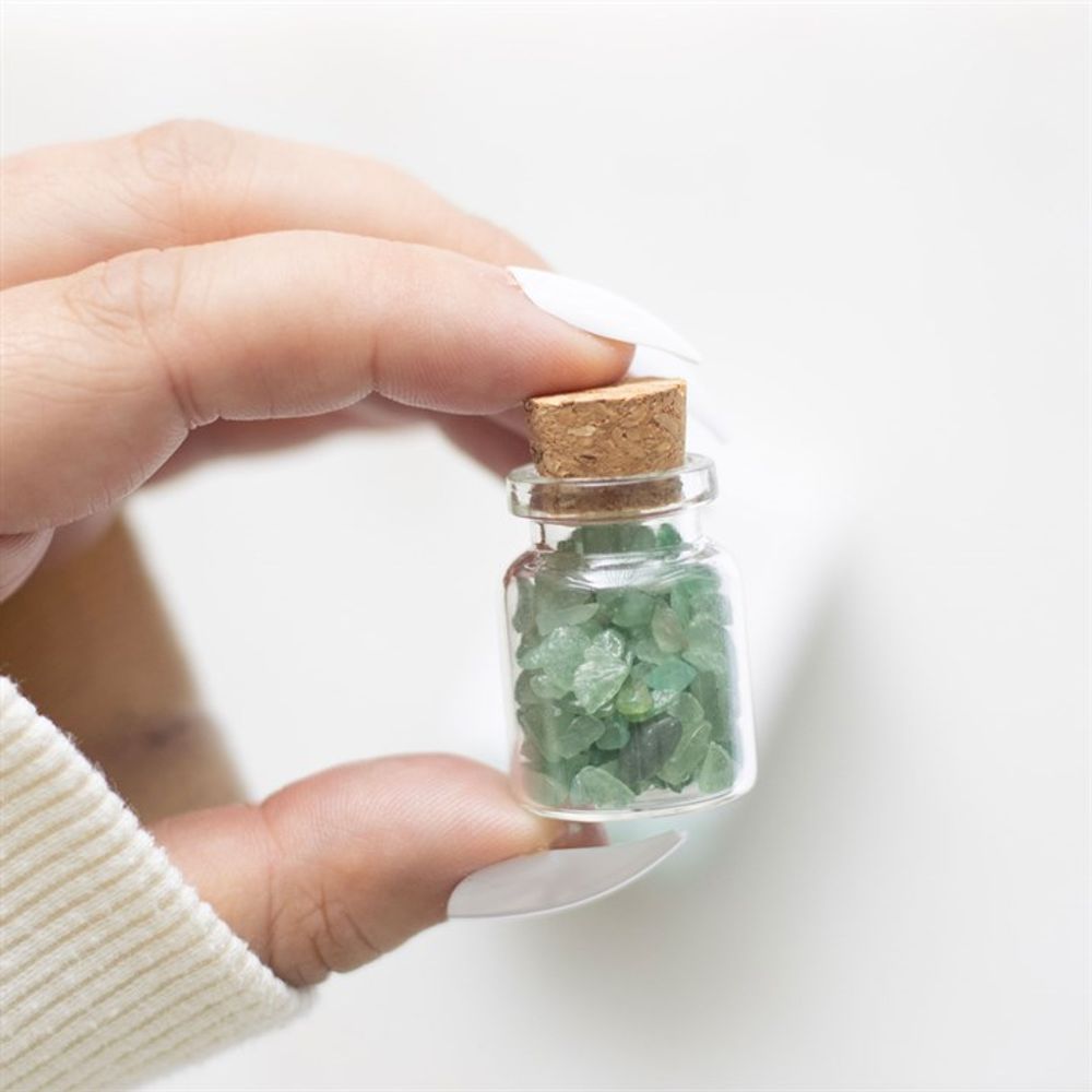 Jar of Luck Aventurine Crystal in a Matchbox