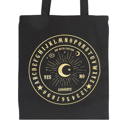 Black and Gold Talking Board Polycotton Tote Bag